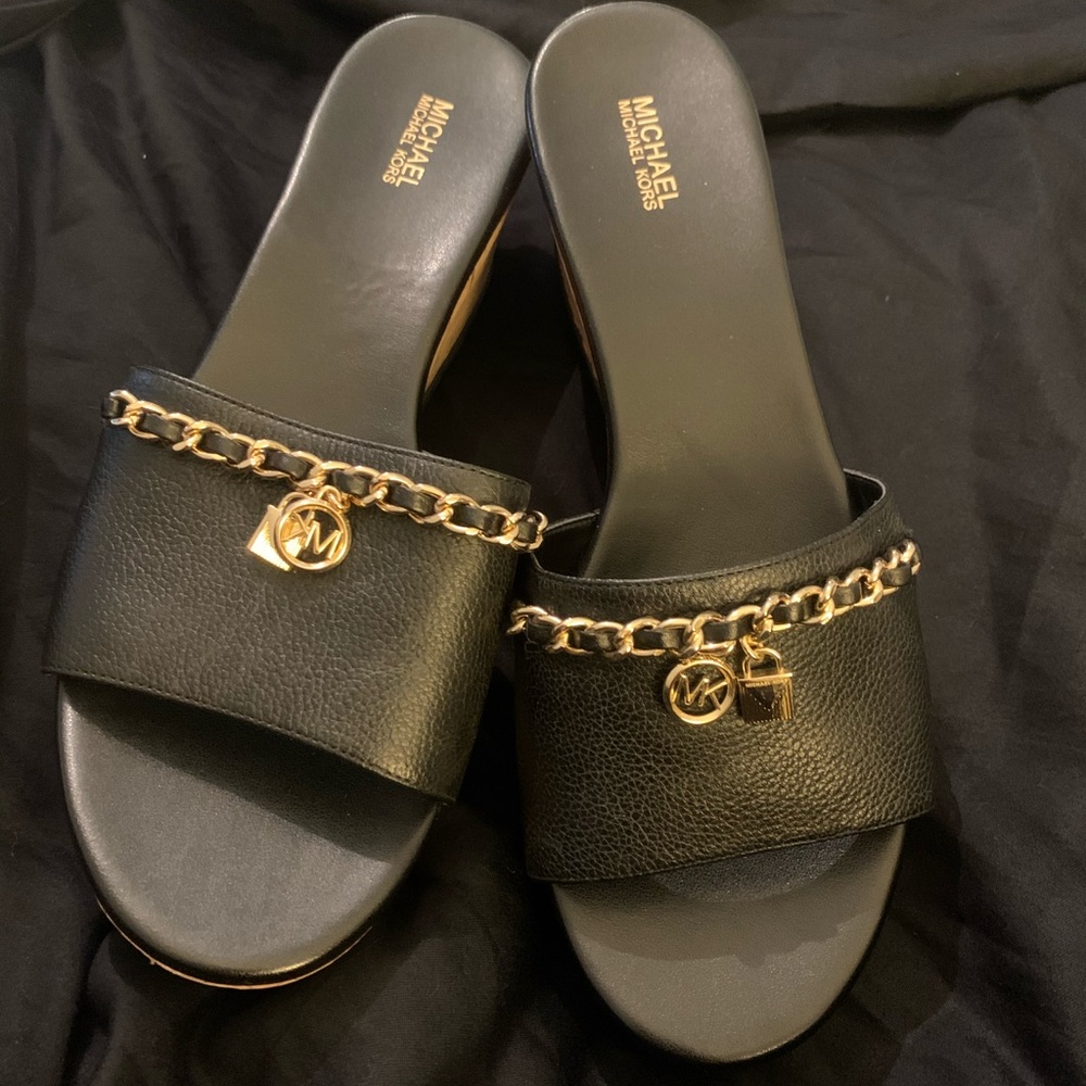 New Michael Kors Leather platform sandals